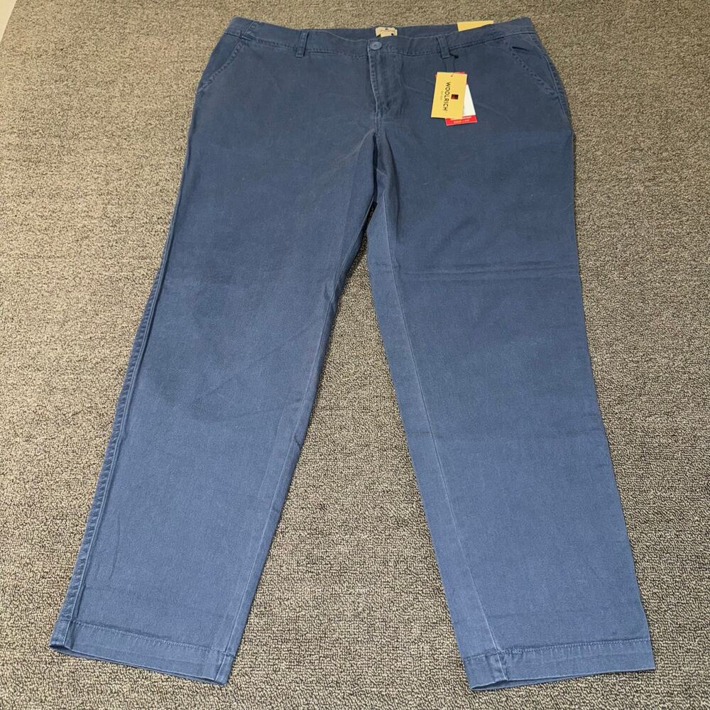 Woolrich Sunday Chino Pant Straight Ankle Women's Size 14 Blue NEW NWT Casual